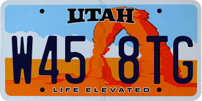 UT license plate W458TG