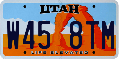 UT license plate W458TM
