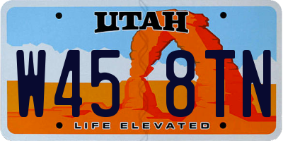 UT license plate W458TN
