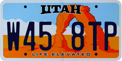 UT license plate W458TP