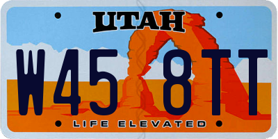 UT license plate W458TT