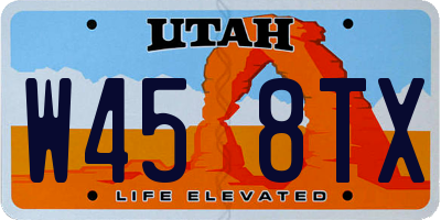 UT license plate W458TX