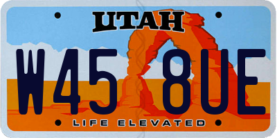 UT license plate W458UE
