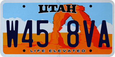 UT license plate W458VA