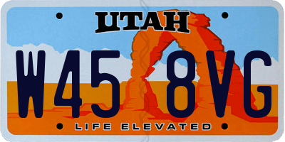 UT license plate W458VG