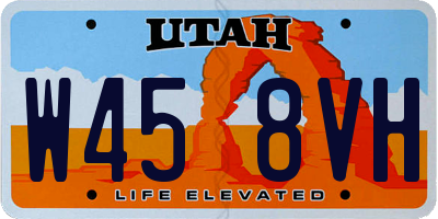 UT license plate W458VH
