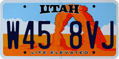 UT license plate W458VJ