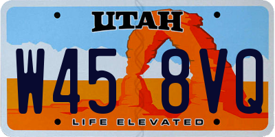 UT license plate W458VQ