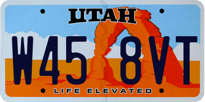 UT license plate W458VT