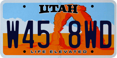 UT license plate W458WD