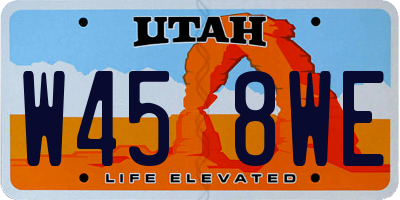 UT license plate W458WE