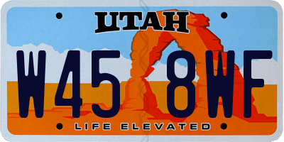 UT license plate W458WF