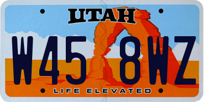 UT license plate W458WZ