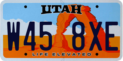UT license plate W458XE