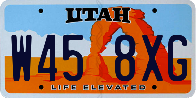 UT license plate W458XG