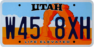 UT license plate W458XH