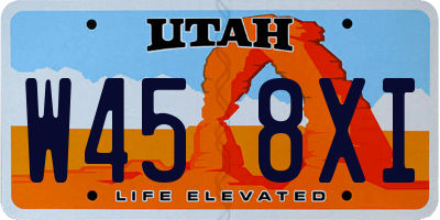 UT license plate W458XI