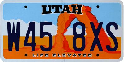 UT license plate W458XS