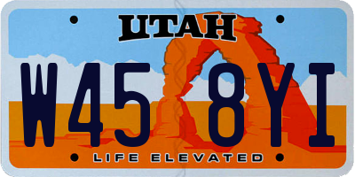 UT license plate W458YI