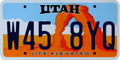 UT license plate W458YQ