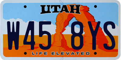 UT license plate W458YS