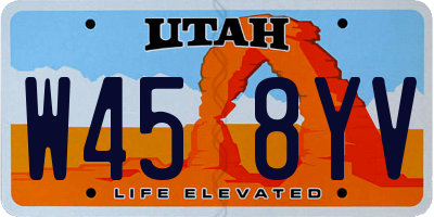 UT license plate W458YV