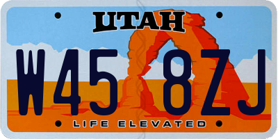 UT license plate W458ZJ
