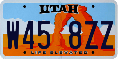 UT license plate W458ZZ