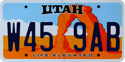 UT license plate W459AB