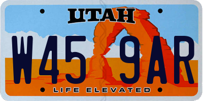 UT license plate W459AR