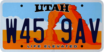 UT license plate W459AV