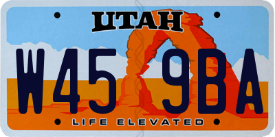 UT license plate W459BA