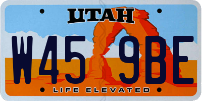 UT license plate W459BE