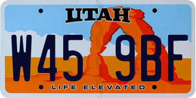UT license plate W459BF