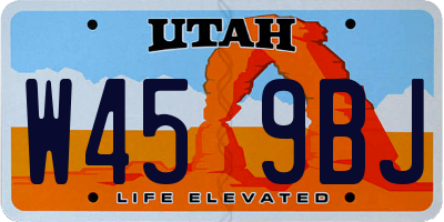 UT license plate W459BJ