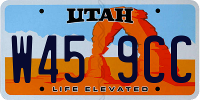 UT license plate W459CC