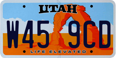 UT license plate W459CD
