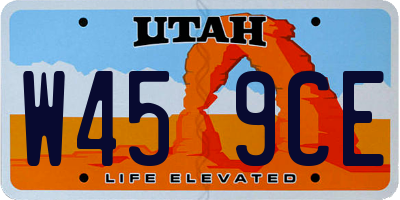 UT license plate W459CE