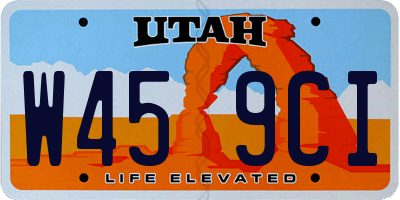 UT license plate W459CI