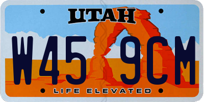 UT license plate W459CM