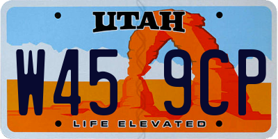 UT license plate W459CP