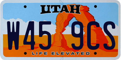 UT license plate W459CS