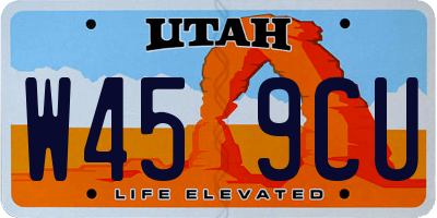 UT license plate W459CU