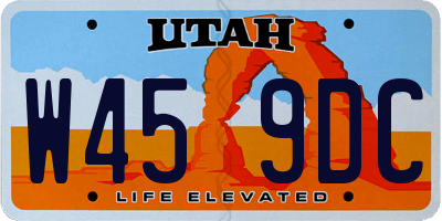 UT license plate W459DC