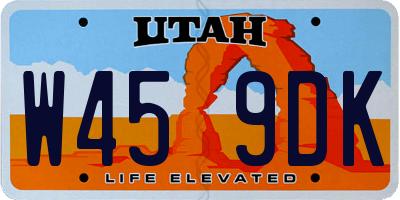 UT license plate W459DK