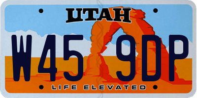 UT license plate W459DP