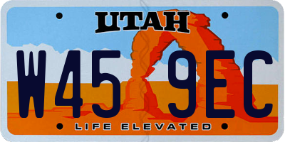 UT license plate W459EC