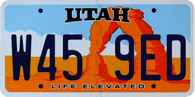 UT license plate W459ED