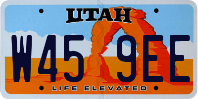 UT license plate W459EE