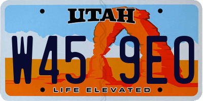 UT license plate W459EO